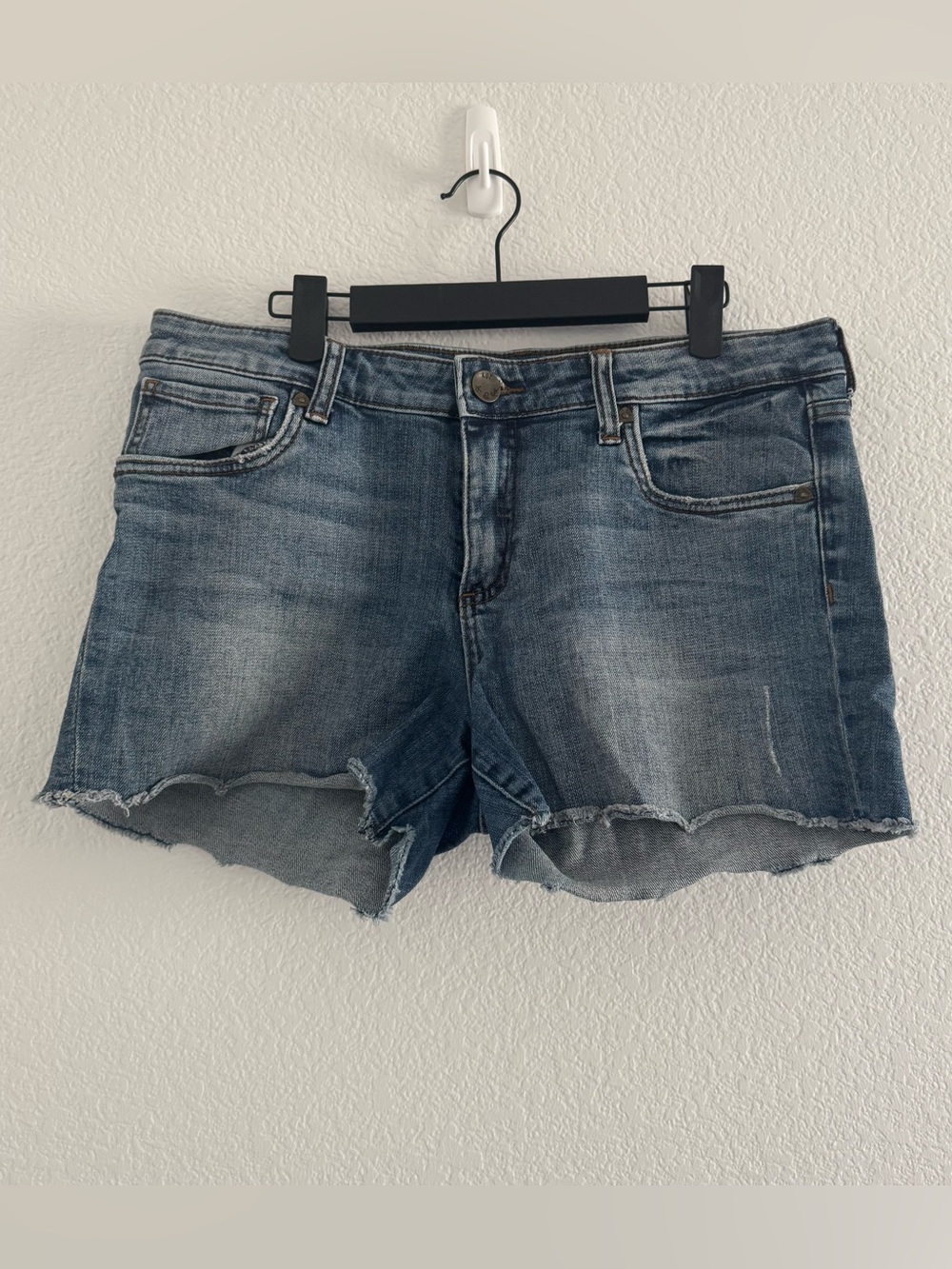 Kut from the Kloth Distressed Blue Denim Cutoff Shorts